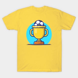 Soccer Gold Trophy Cartoon Vector Icon Illustration (2) T-Shirt